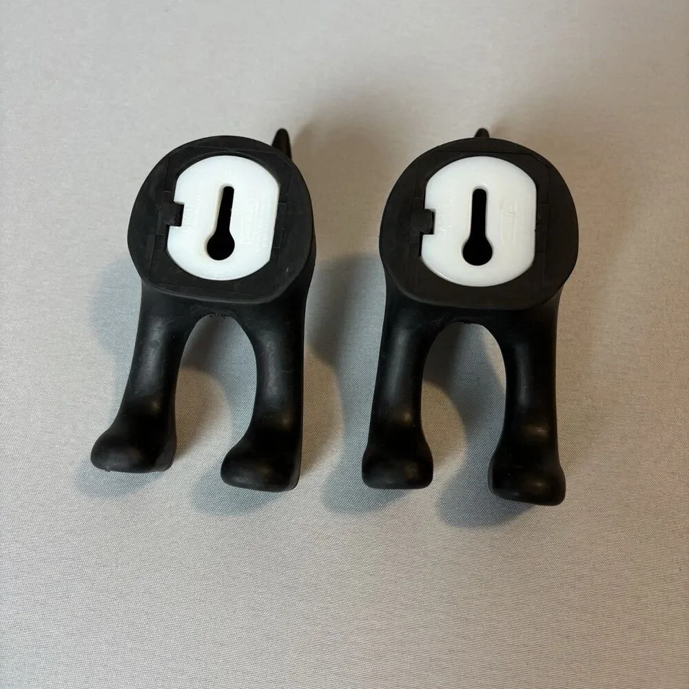 Set of 2 IKEA BASTIS Dog Black Tail Wall Hanger Hook Hat Coat Leash Keys